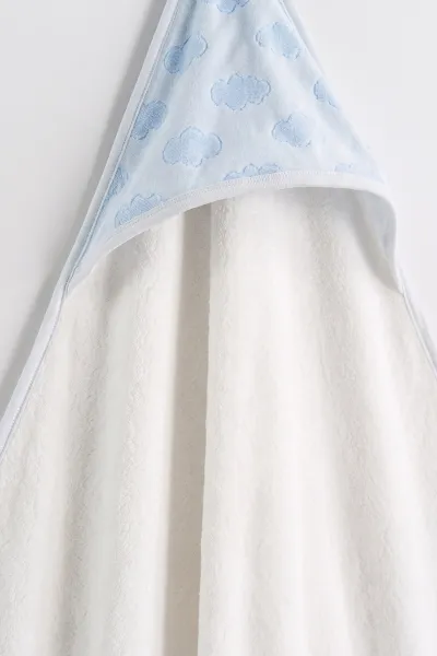 Bebe Mavisi (0-6 Ay) Bulut Nakışlı   Bebek Havlu Takım 476296