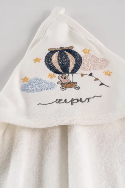 Bebe Mavisi (0-6 Ay ) Süzene Balon   Nakışlı Bebek Havlu Takım 476310
