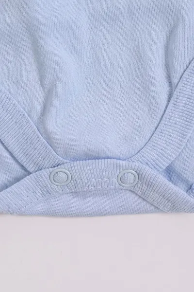 Bebe Mavisi (0-9 Ay) Düz Kısa Kol Bebek Çıtçıtlı Badi 482347