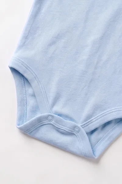 Bebe Mavisi (0-9 Ay )  Düz   Kısa Kol  Bebek & Çocuk Çıtçıtlı Badi 480416
