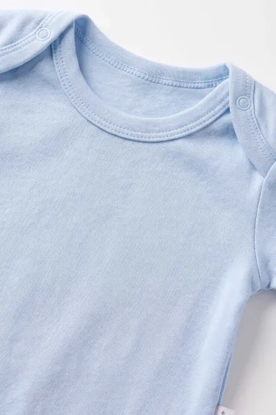 Bebe Mavisi (0-9 Ay )  Düz   Kısa Kol  Bebek & Çocuk Çıtçıtlı Badi 480416