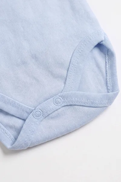 Bebe Mavisi (0-9 Ay) Düz Uzun Kol Bebek Çıtçıtlı Badi 482324