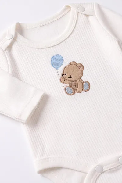 Bebe Mavisi (0-9 Ay)  Puanlı Ayıcık Nakışlı  Raporlu  Bebek Takım 480470