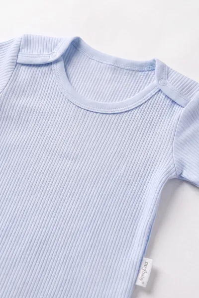 Bebe Mavisi (0-9 Ay ) Raporlu Düz   Kısa Kol  Bebek & Çocuk Çıtçıtlı Badi 480411