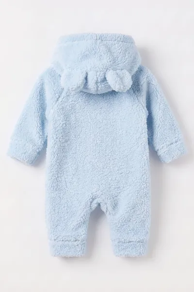 Bebe Mavisi (1-3 Yaş) Ayı Oyuncaklı Kapüşonlu Unisex Çocuk&Bebek Peluş  Tulum 495653