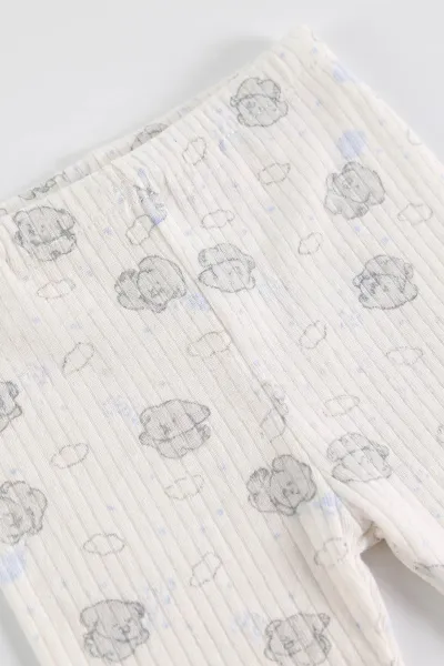 Bebe Mavisi (1-3 Yaş) Casper Desenli Raporlu Çocuk Pijama Takım 484711