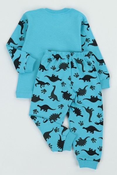 Bebe Mavisi (1-3 Yaş) Dinazor Desenli Erkek Çocuk Pijama Takımı 128989