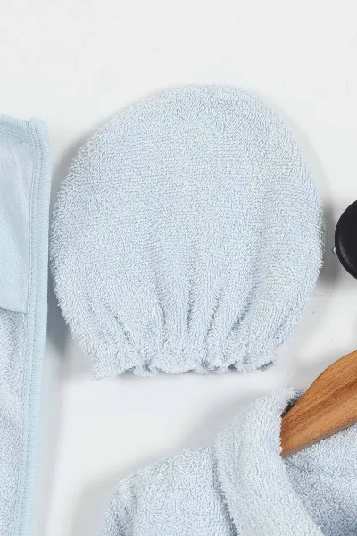 Bebe Mavisi (1-3 Yaş) Gemi Nakışlı  Kutulu  Çocuk 5'li Bornoz Set 422773