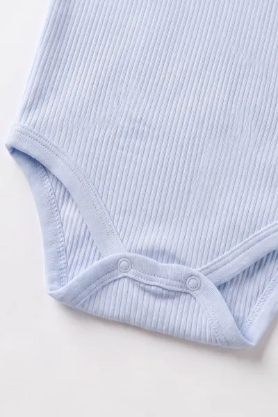 Bebe Mavisi (1-3 Yaş) Raporlu Düz   Kısa Kol  Bebek & Çocuk Çıtçıtlı Badi 480406
