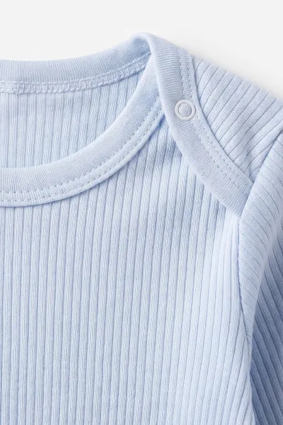 Bebe Mavisi (1-3 Yaş) Raporlu Düz   Uzun Kollu   Bebek & Çocuk Çıtçıtlı Badi 480331