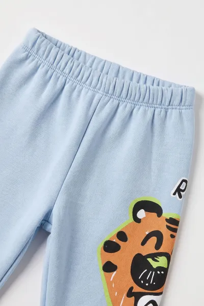Bebe Mavisi (1-4 Yaş)Aslan  Baskılı  3 İp Şardonlu Erkek Çocuk&Bebek Kışlık Takım 489458
