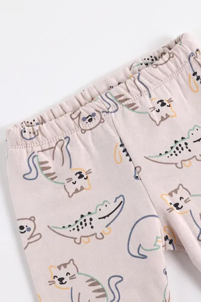 Bebe Mavisi (1-4 Yaş)Hey Baskılı 3 İp Şardonlu Erkek Bebek Kışlık Takım 497385