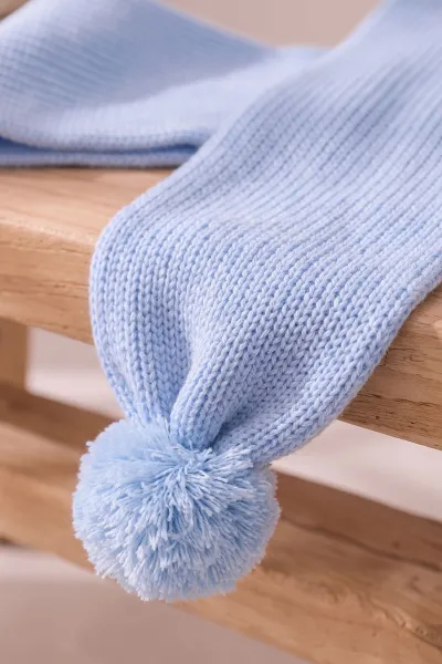 Bebe Mavisi (1-5 Yaş) Ponponlu Çocuk Atkı Bere Takım 475054