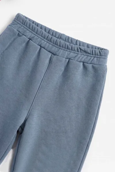 Bebe Mavisi (1-5 Yaş) Yazı Baskılı Kanguru Cepli Paça Lastikli 3 İp Şardonlu Erkek Bebek&Çocuk Kışlık Takım 499318