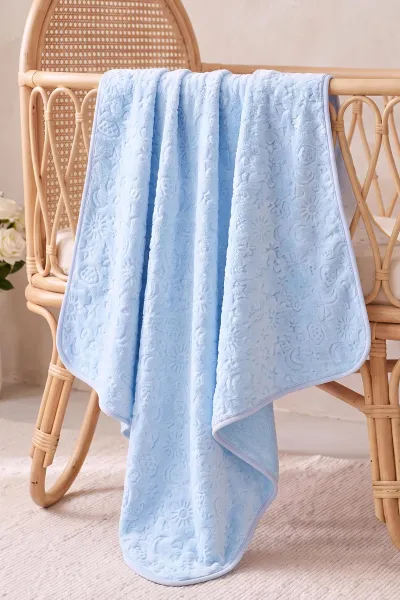 Bebe Mavisi (100*120 cm)Desenli Peluş Battaniye 493688