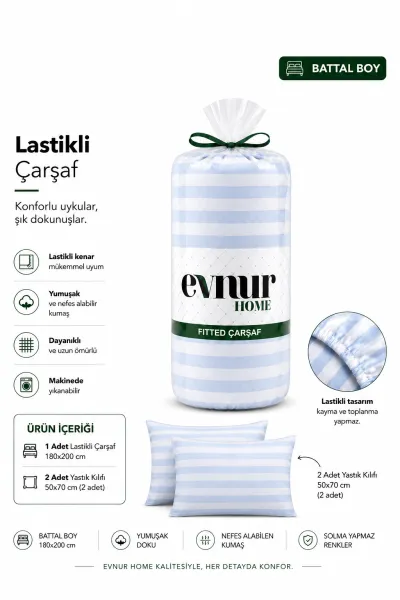 bebe-mavisi-180x200-cm-evnur-home-cizgili-cift-kisilik-fitted-lastikli-carsaf-takimi-497763
