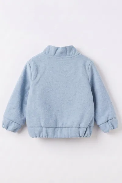 Bebe Mavisi (2-5 Yaş) Astarlı Cepli Kaşe Erkek Çocuk Mont 495827