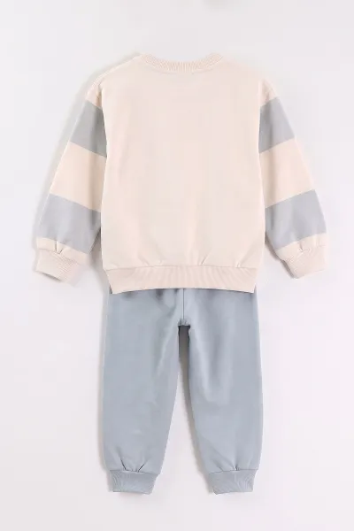 Bebe Mavisi (2-5 Yaş) Sportif Baskılı Erkek Çocuk Takım 471357