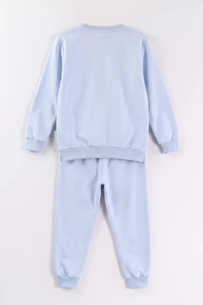 Bebe Mavisi (2-6 Yaş)Happy Go Baskılı Ponponlu Kız Çocuk 2'li  Takım 472907