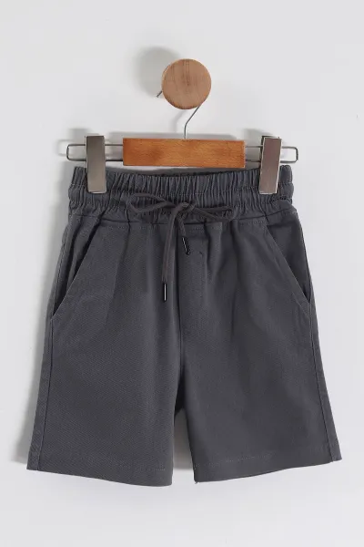 Bebe Mavisi (3-10 Yaş) Design Baskılı Gabardin Şortlu Erkek Çocuk Yazlık Takım 443638