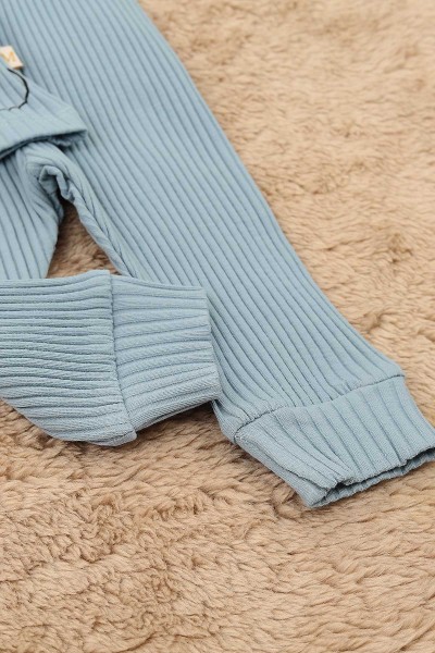 Bebe Mavisi (3-12 Ay) Ayı Figürlü Baskılı Erkek Çocuk Takım 152327