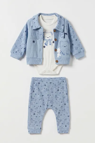 bebe-mavisi-3-12-ay-ayicik-nakisli-zibinli-firfirli-hirkali-waffle-erkek-bebek-3lu-takim-479412
