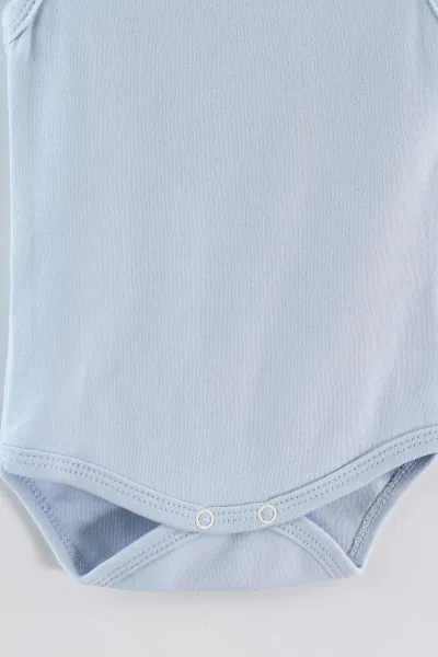 Bebe Mavisi ( 3-12 Ay) Sıfır Kol Düz Bebek&Çocuk Çıtçıtlı Badi 467342