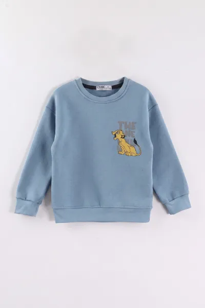bebe-mavisi-3-12-yas-aslan-baskili-sardonlu-3-ip-erkek-cocuk-sweatshirt-473923