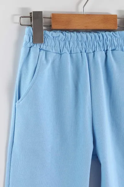 Bebe Mavisi (3-12 Yaş)Beli Paçası Lastikli Cepli Kız Çocuk Eşofman Altı 463821