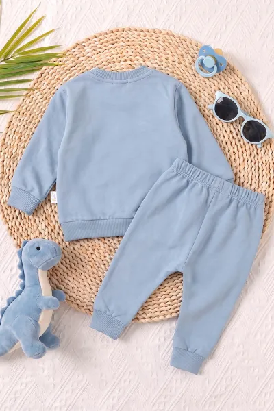 Bebe Mavisi (3-24 Ay)You Look Good Baskılı 2 İp Erkek Bebek Mevsimlik Takım 472776