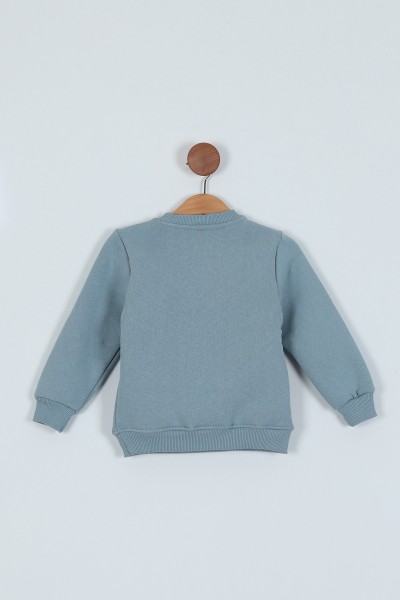 Bebe Mavisi (3-7 Yaş) Baskılı 3 İp Erkek Çocuk Sweatshirt 224323