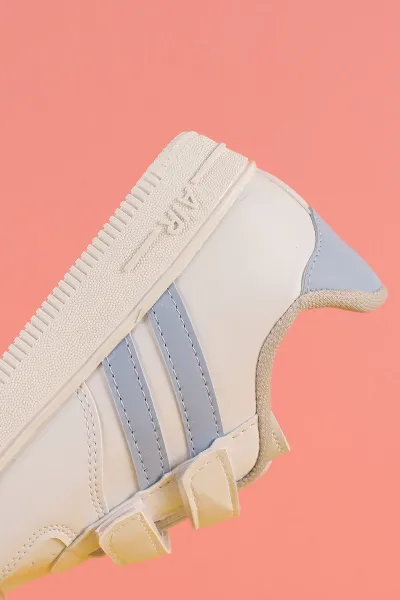 Bebe Mavisi (30-35 Filet)Kalın Taban Delikli Cırtlı Şerit Çizgili Çocuk Spor Ayakkabı 347871