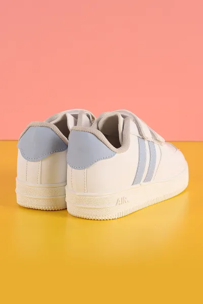 Bebe Mavisi (30-35 Filet)Kalın Taban Delikli Cırtlı Şerit Çizgili Çocuk Spor Ayakkabı 347871