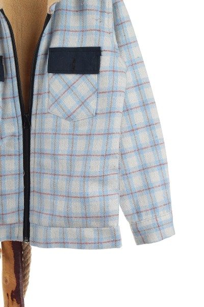Bebe Mavisi (4-8 Yaş) Kare Desenli İçi Kürklü Erkek Çocuk Oduncu Gömlek 139893