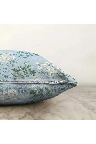 Bebe Mavisi 43x43 Dijital Baskılı Fermuarlı Modern Kırlent Kılıfı 272888