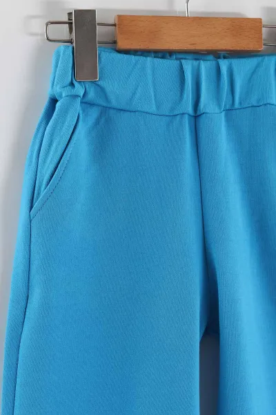 Bebe Mavisi (5-8 Yaş)Bol Paça Kız Çocuk Eşofman Altı 464004