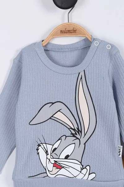 Bebe Mavisi (6-12 Ay) Karakter Baskılı Erkek Bebek Takım  299290