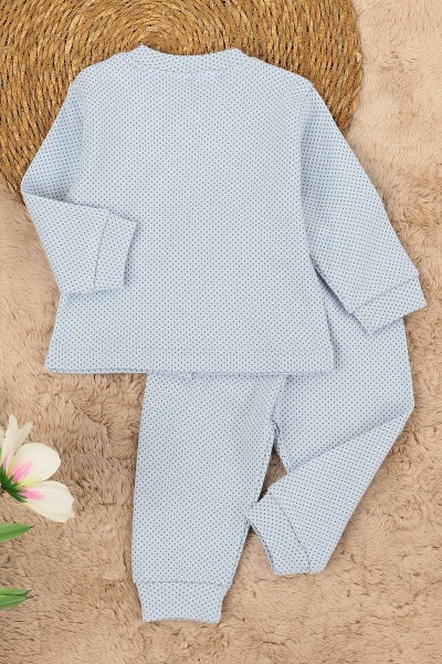 Bebe Mavisi (6-12 Ay) Puanlı Önden Çıtçıtlı Bebe Takım 148427