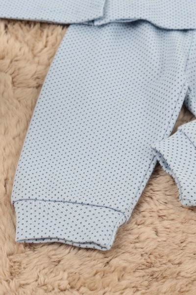 Bebe Mavisi (6-12 Ay) Puanlı Önden Çıtçıtlı Bebe Takım 148427