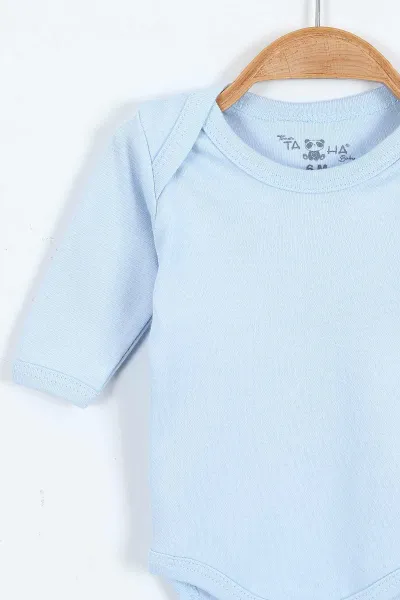 Bebe Mavisi (6-12 Ay ) Uzun Kol Düz Bebek Çıtçıtlı Badi 403647
