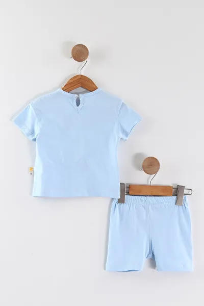 Bebe Mavisi (6-24 Ay) Karakter Baskılı Şortlu Süprem  Kız Bebek Yazlık Takım 461809