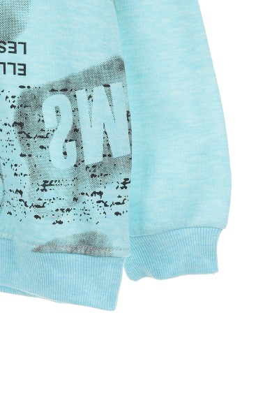 Bebe Mavisi (8-12 yaş) Harf Baskılı İki İp Şardonlu Erkek Çocuk Sweat 139534