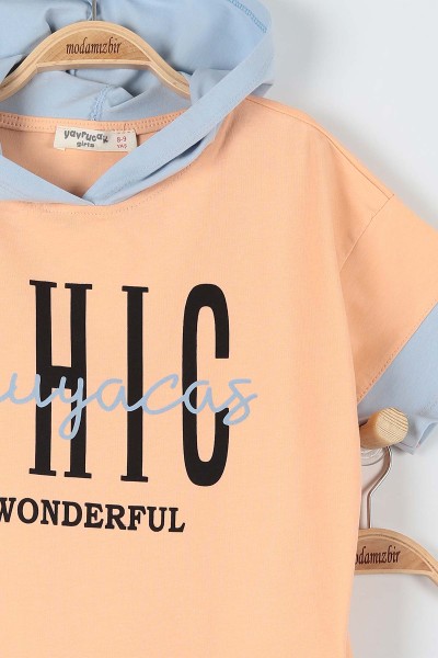 Bebe Mavisi (9-12 Yaş) Chıc Baskılı Kız Çocuk Takım 180938