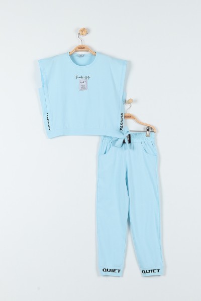Bebe Mavisi (9-12 Yaş) Fashıon Baskılı Kız Çocuk Takım 180783