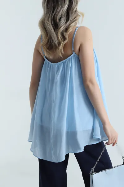 Bebe Mavisi Astarlı Tensel Modal Kadın Bluz 484066