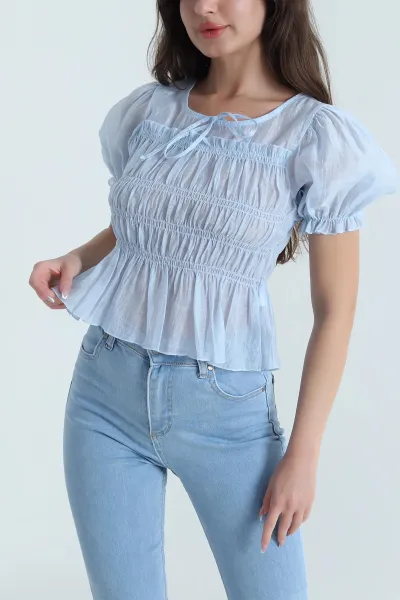 bebe-mavisi-balon-kol-tencel-kadin-bluz-463197