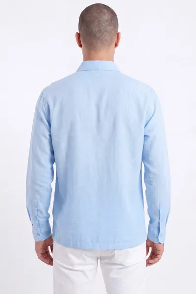 Bebe Mavisi Bambu Oversize Erkek Gömlek 471886