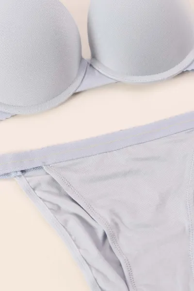 Bebe Mavisi Bambu Spor Model Destekli Sütyen Takım 384833