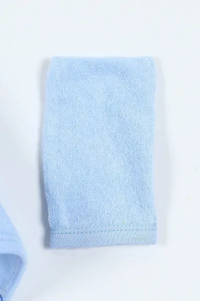 Bebe Mavisi Başak Taclı Nakışlı Çift Katlı Erkek Bebek Silgi Havlu 375509
