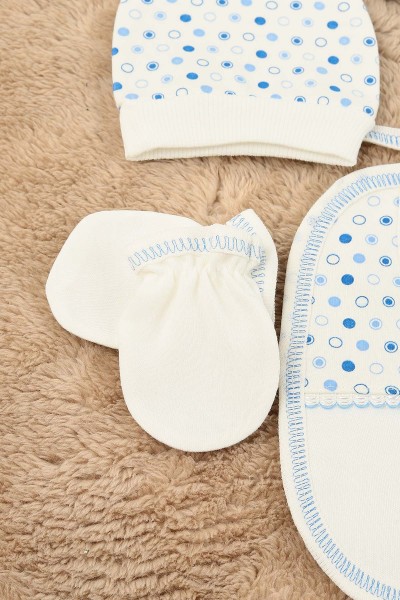 Bebe Mavisi Bear Ayı Nakışlı 5 Parçalı Erkek Zıbın Seti 158773